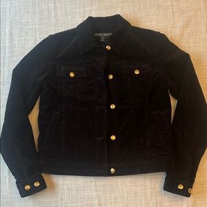 Ralph Lauren Black Corduroy Jacket with Gold Buttons